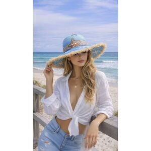 Blue Coastal Starfish Straw Hat – Beachy Resort Vibes